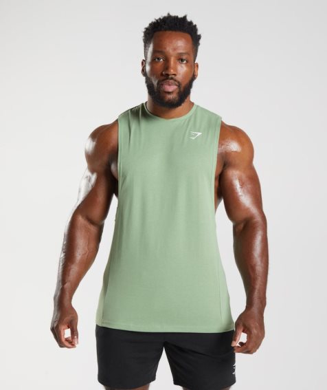 Men's Gymshark React Drop Arm Tanks Mint | NZ 5ZTVSB